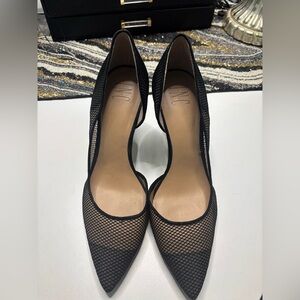 INC International Concepts Black Mesh Heels Elegant Pumps